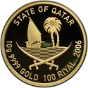 100 Riyals 2006, KM# 19, Qatar, Hamad bin Khalifa Al Thani, Doha 2006 Asian Games, Khalifa International Stadium