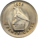 20 Cents 1975-1977, KM# 15, Rhodesia