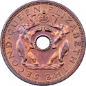 1 Penny 1955-1963, KM# 2, Rhodesia and Nyasaland, Elizabeth II