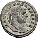 1 Follis 296 AD, RIC# VI 98b, Pannonia, Galerius