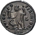 1 Follis 313 AD, RIC# VI 232b, Pannonia, Constantine the Great
