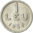 1 Leu 1951-1952, KM# 78a, Romania