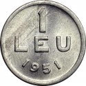 1 Leu 1951-1952, KM# 78a, Romania