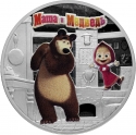 3 Rubles 2021, CBR# 5111-0451, Russia, Federation, Russian Animation, Masha and the Bear