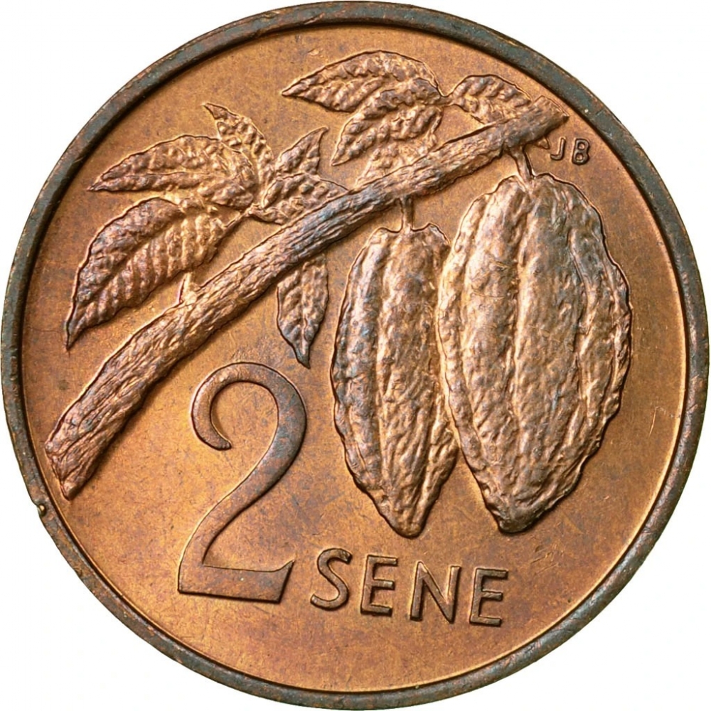 2 Sene 1974-1996, KM# 13, Samoa, Tanumafili II