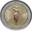 2 Euro 2022, KM# 611, San Marino, 200th Anniversary of Death of Antonio Canova