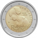 2 Euro 2020, KM# 589, San Marino, 500th Anniversary of Death of Raphael