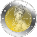 2 Euro 2025, San Marino, 550th Anniversary of Birth of Michelangelo