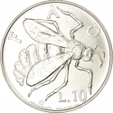 10 Lire 1974, KM# 33, San Marino, Animals, Honey Bee - FAO