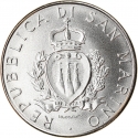 100 Lire 1987, KM# 207, San Marino, 15th Anniversary of Resumption of Sammarinese Coinage, Chiesanuova