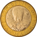 1000 Lire 1998, KM# 384, San Marino, Towards the Third Millennium - Man and Science, Geology