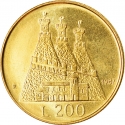 200 Lire 1987, KM# 208, San Marino, 15th Anniversary of Resumption of Sammarinese Coinage, Borgo Maggiore