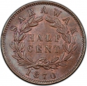 1/2 Cent 1870-1896, KM# 5, Sarawak, Charles Brooke