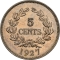 5 Cents 1920-1927, KM# 14, Sarawak, Charles Vyner Brooke