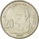 20 Dinara 2007, KM# 47, Serbia, Republic, 265th Anniversary of Birth of Dositej Obradović