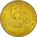 10 Cents 1981, KM# 44, Seychelles, Food and Agriculture Organization (FAO), World Food Day