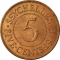 5 Cents 1948, KM# 7, Seychelles, George VI