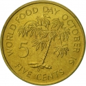 5 Cents 1981, KM# 43, Seychelles, Food and Agriculture Organization (FAO), World Food Day