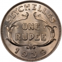 1 Rupee 1939, KM# 4, Seychelles, George VI