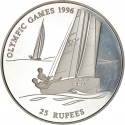 25 Rupees 1995, KM# 80, Seychelles, Atlanta 1996 Summer Olympics, Sailing