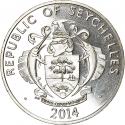 5 Rupees 2014, KM# 144, Seychelles, Canonization of Pope John Paul II