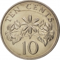 10 Cents 1985-1991, KM# 51, Singapore