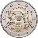 2 Euro 2023, Slovakia, 200th Anniversary of the Start of the Vienna-Bratislava Express Postal Service Using Horse-drawn Vehicles