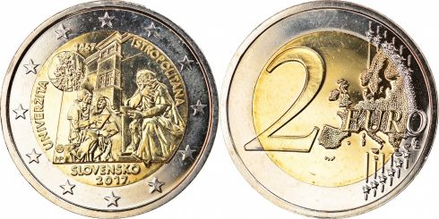 2 Euro Commemorative Coin Slovakia 2017 University Istropolitana