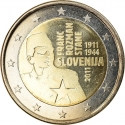 2 Euro 2011, KM# 100, Slovenia, 100th Anniversary of Birth of Franc Rozman (Stane)