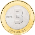 3 Euro 2011, KM# 101, Slovenia, 20th Anniversary of Independence