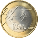 3 Euro 2017, KM# 131, Slovenia, 100th Anniversary of the May Declaration