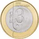 3 Euro 2010, KM# 95, Slovenia, World Book Capital City, Ljubljana