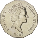 50 Cents 1990-2005, KM# 29, Solomon Islands, Elizabeth II