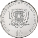 10 Shillings 2000, KM# 93, Somalia, Chinese Zodiac, Rabbit