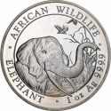 100 Shillings 2018, Somalia, African Wildlife, Elephant
