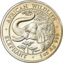 1000 Shillings 2005, KM# 189, Somalia, African Wildlife, Elephant