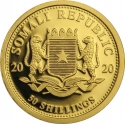 50 Shillings 2020, Somalia, African Wildlife, Elephant