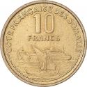 10 Francs 1965, KM# 11, Somaliland, French