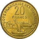 20 Francs 1952, KM# 7, Somaliland, French