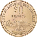 20 Francs 1965, KM# 12, Somaliland, French