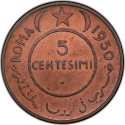 5 Cents 1950, KM# Pr2, Somaliland, Italian