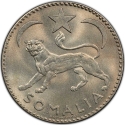 1 Somalo 1950, KM# 5, Somaliland, Italian