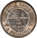 2 Shillings 1892-1897, KM# 6, South African Republic (Transvaal)