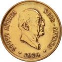 2 Cents 1976, KM# 92, South Africa, The End of Jacobus Johannes Fouché's Presidency