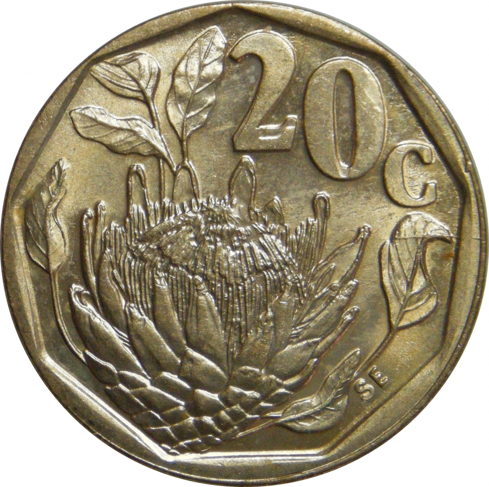 Full details about the coin South Africa, 20 Cents 1990-1995, SOUTH AFRICA ...