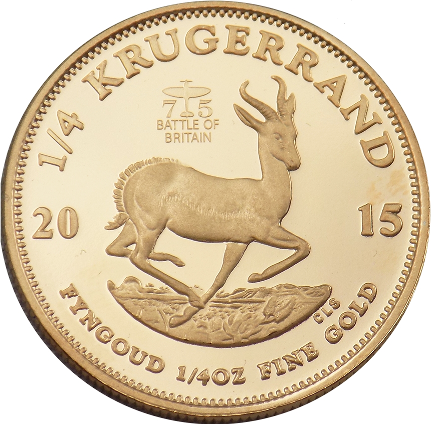 1/4 Krugerrand 1980-2022, KM# 106, South Africa, Proof, Battle of Britain