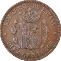 10 Centimos 1877-1879, KM# 675, Spain, Alfonso XII