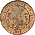 5 Centimos 1875, KM# 669, Spain, Carlos VII