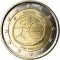2 Euro 2009, KM# 1142, Spain, Juan Carlos I, 10th Anniversary of the European Monetary Union and the Introduction of the Euro, Small Stars (KM# 1142.1)