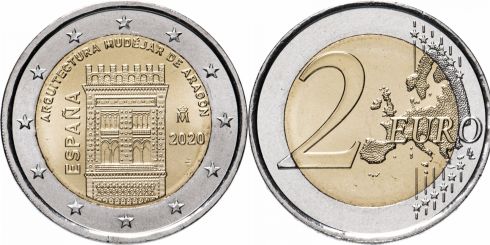 2 euros commémorative ESPAGNE 2020 - Architecture Mudéjar d'Aragón